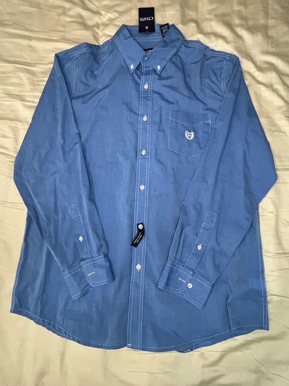 NWT Chaps Button Down Shirt Men’s Large Blue